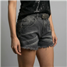 Mujer short jean razgado cinturon - CAL