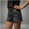 Mujer short jean razgado cinturon - CAL