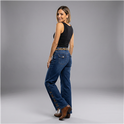 Mujer pantalon jean wideleg botamangas cordon - EM