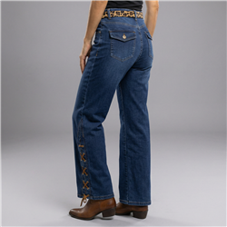 Mujer pantalon jean wideleg botamangas cordon - EM