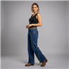Mujer pantalon jean wideleg botamangas cordon - EM