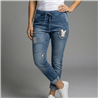 Mujer babucha jean elastizado corazon lentejuelas linea italiana - IB