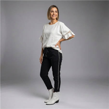 Mujer babucha bengalina elastizada galon estrass linea italiana - IB