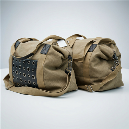 Bolso lona frente bolsillo arandelas - GO