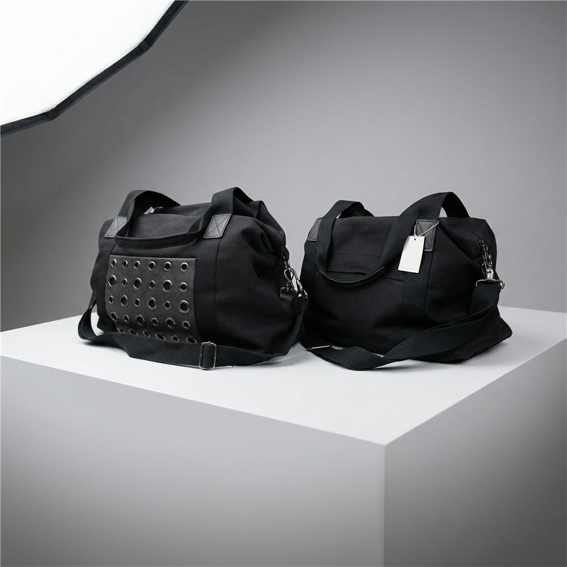 Bolso lona frente bolsillo arandelas - GO