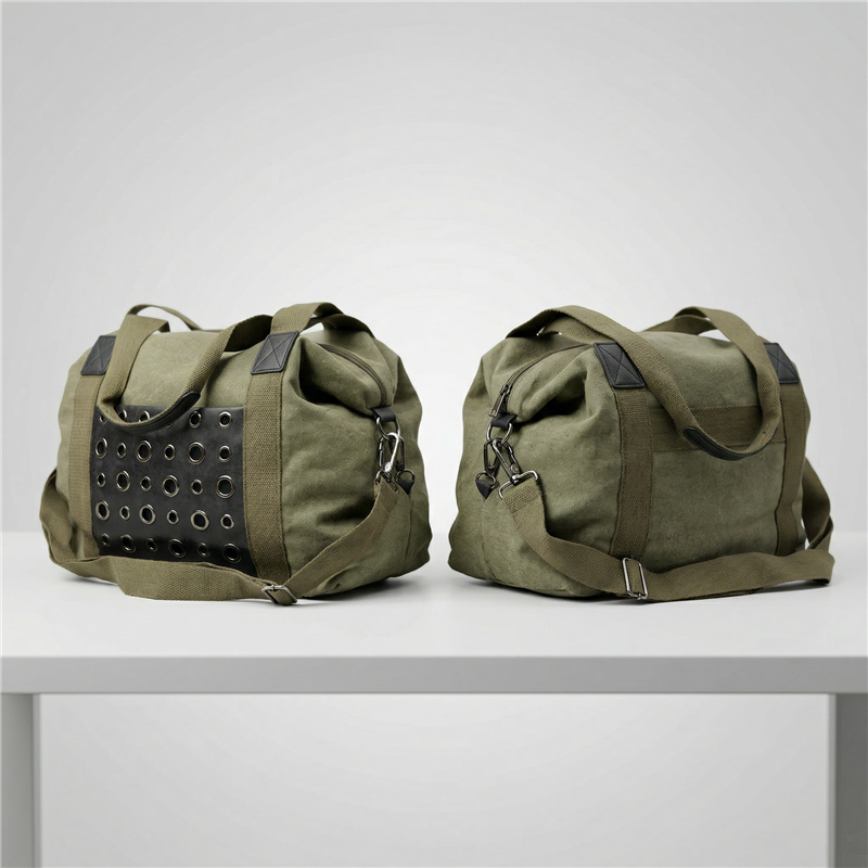 Bolso lona frente bolsillo arandelas - GO