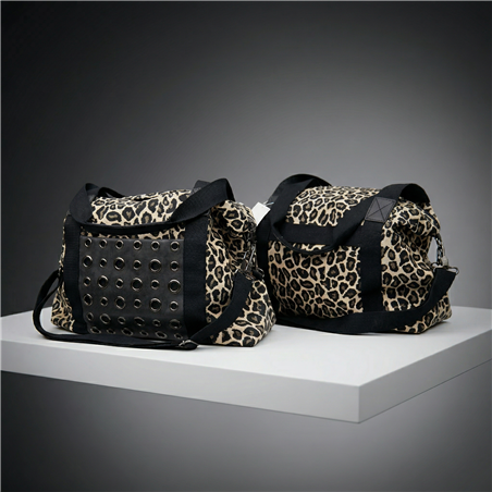 Bolso print frente bolsillo arandelas - GO