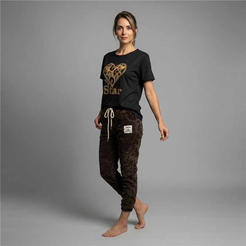 Mujer remera algodon aplique corazon print - Fra