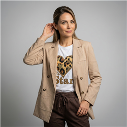 Mujer blazer sastrero cruzado liso - Fra