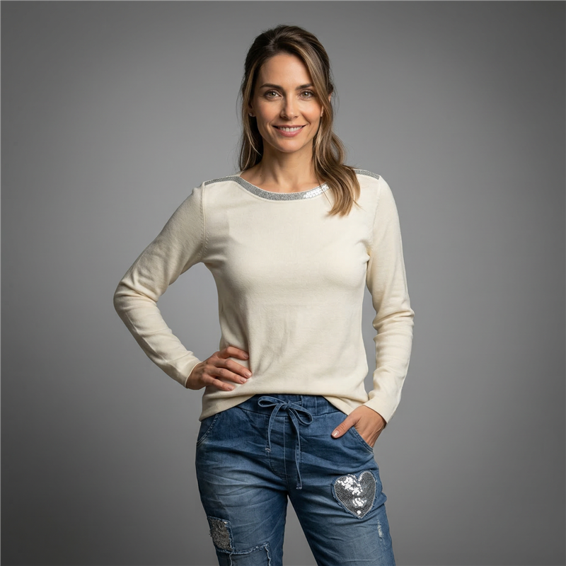 Mujer sweater bremer cuello bote brillo - OG