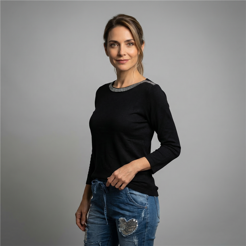 Mujer sweater bremer cuello bote brillo - OG