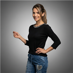 Mujer sweater bremer cuello bote brillo - OG