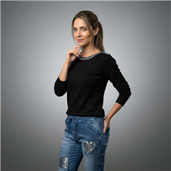 Mujer sweater bremer cuello bote brillo - OG