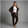 Mujer campera paño estampa estrass en espalda linea italiana - IB