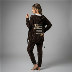 Mujer campera paño estampa estrass en espalda linea italiana - IB