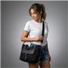 Bolso lona frente bolsillo ecocuero tachas - GO