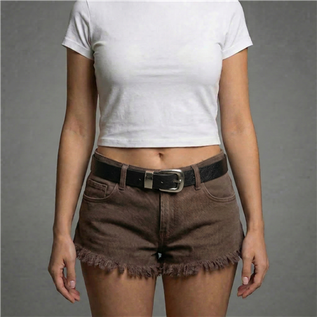 Mujer cinto ecocuero hebilla cuadrada liso - GO