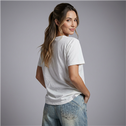 Mujer remera algodon estampa circulo color LOVE - EM