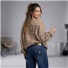 Mujer sweater lana borado en espalda print california - EM