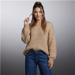 Mujer sweater lana borado en espalda print california - EM