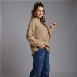 Mujer sweater lana borado en espalda print california - EM