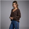 Mujer sweater lana borado en espalda print california - EM