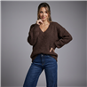 Mujer sweater lana borado en espalda print california - EM
