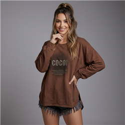 Mujer buzo rustico amplio estampa cocoi brillo - OG