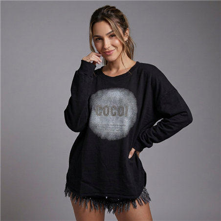 Mujer buzo rustico amplio estampa cocoi brillo - OG