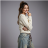 Mujer cardigan tejido aplique flores - EU