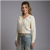 Mujer cardigan tejido aplique flores - EU