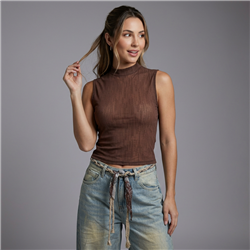 Mujer top tull brillo - EU
