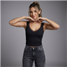 Mujer musculosa modal corta escote V encaje - KI