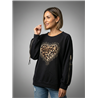 Mujer buzo acetato frente corazon print piedras linea italiana - IB
