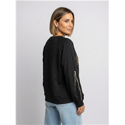 Mujer buzo acetato frente corazon print piedras linea italiana - IB