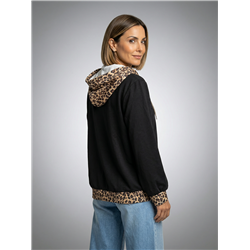 Mujer buzo acetato capucha print linea italiana - IB