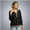 Mujer buzo acetato capucha print linea italiana - IB