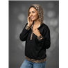Mujer buzo acetato capucha print linea italiana - IB