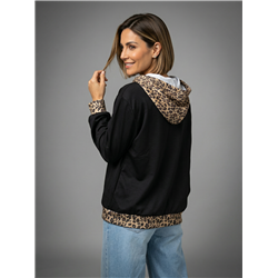 Mujer buzo acetato capucha print linea italiana - IB