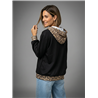 Mujer buzo acetato capucha print linea italiana - IB