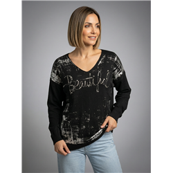 Mujer sweater bremer frente laminado piedras linea italiana - IB