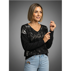 Mujer sweater bremer frente laminado piedras linea italiana - IB