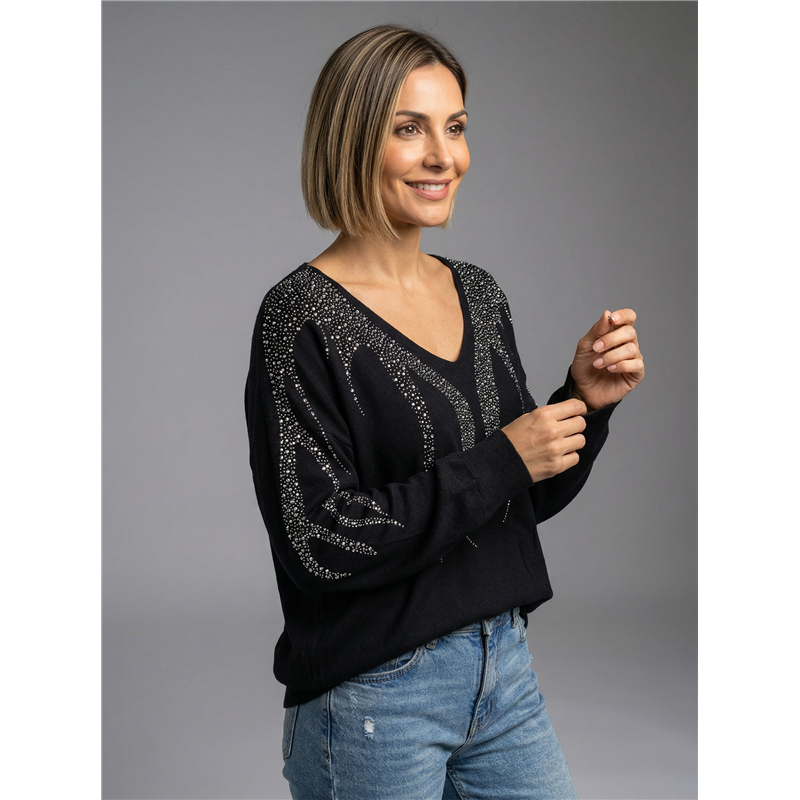 Mujer sweater bremer frente fuego estrass - OG