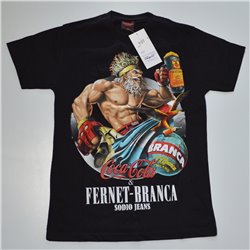 Hombre remera algodon estampa ZEUS COCA COLA - BRANCA 607