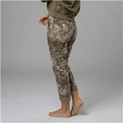 Mujer babucha lino elastizado estampa hojas linea italiana - IB