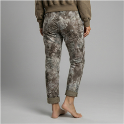 Mujer babucha lino elastizado estampa hojas linea italiana - IB