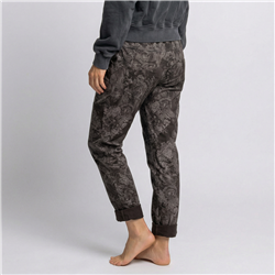 Mujer babucha lino elastizado estampa hojas linea italiana - IB