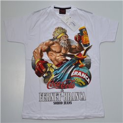 Hombre remera algodon estampa ZEUS COCA COLA - BRANCA 607