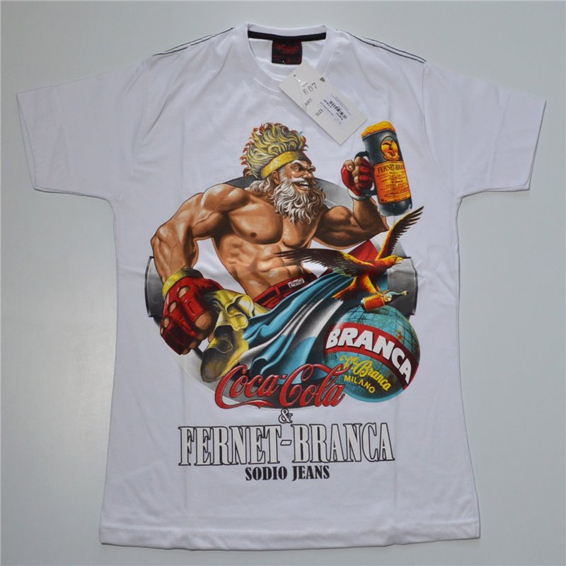 Hombre remera algodon estampa ZEUS COCA COLA - BRANCA 607