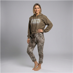 Mujer babucha lino elastizado estampa hojas linea italiana - IB